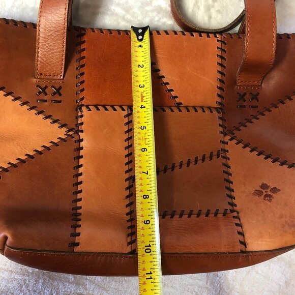 PATRICIA NASH Nevoso Patchwork Whip Stitch Leather Purse Double Zip Tote Bag - Picture 13 of 14